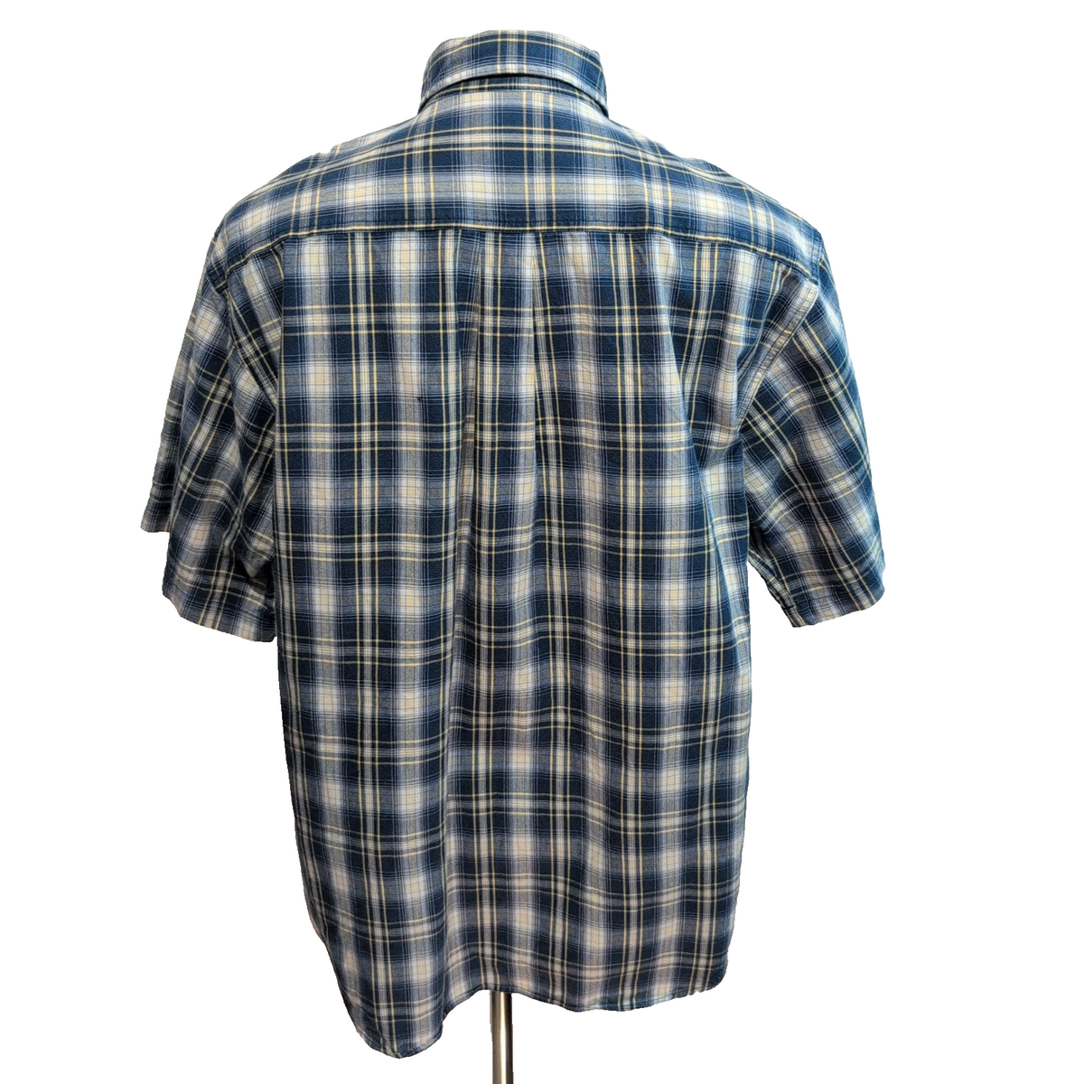 Chemise Carhartt L Oxford Bleu Jaune Carreaux Manches courtes Coton 2 Poches