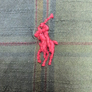 Chemise Ralph Lauren Classic Fit M Kaki Carreaux Manches Courtes Vintage