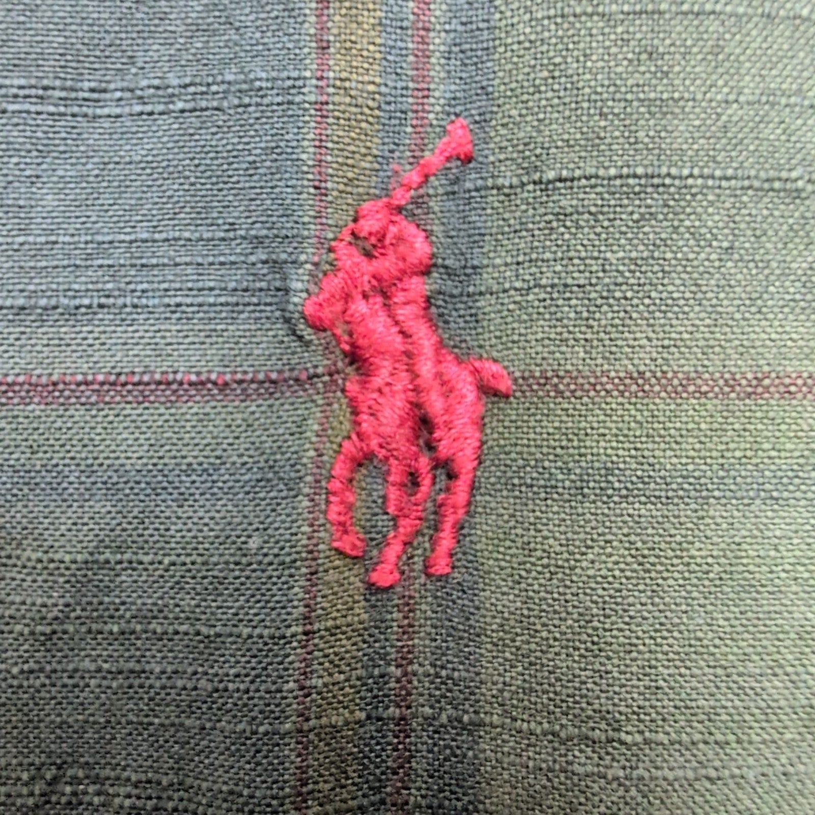 Chemise Ralph Lauren Classic Fit M Kaki Carreaux Manches Courtes Vintage
