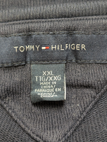 Pull Tommy Hilfiger Col V Bleu Marine Coupe Large - Taille 3XL (XXL TG)