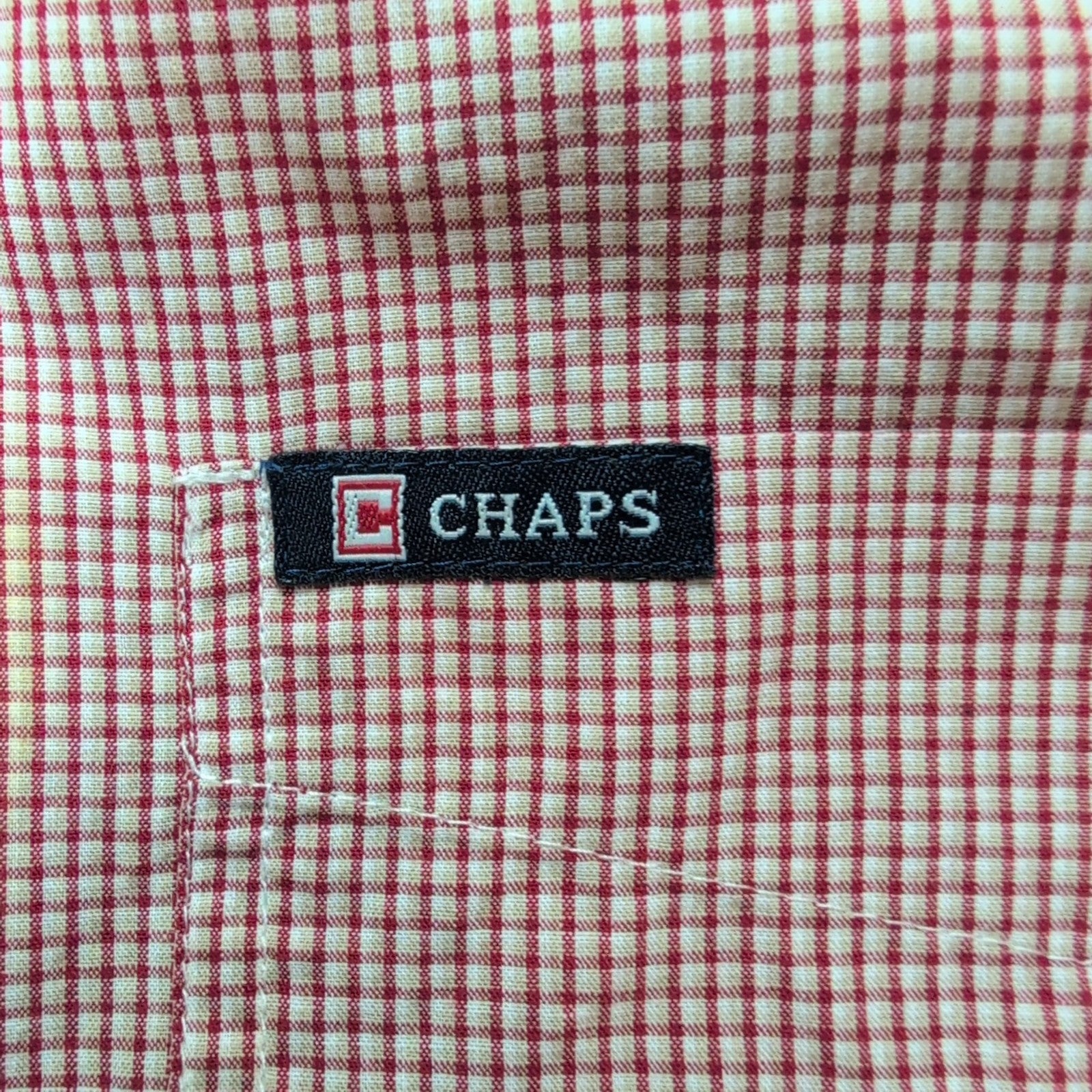 Chemise CHAPS rouge à carreaux manches courtes taille M #5e