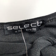 Haut Femme SELECT Taille 38 Noir Manches Longues Col Croisé Dos Nu