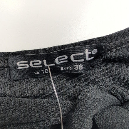 Haut Femme SELECT Taille 38 Noir Manches Longues Col Croisé Dos Nu