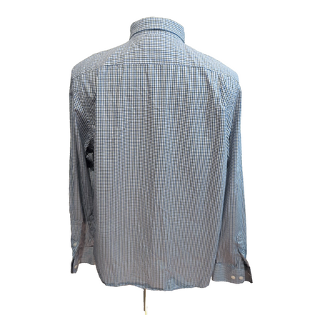 Chemise Nautica L Bleu Noir Carreaux Tencel Coton Classic Fit Manches longues