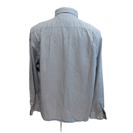 Chemise Nautica L Bleu Noir Carreaux Tencel Coton Classic Fit Manches longues