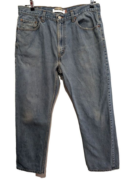 Jean Levi's 505 Regular Fit Vintage Homme W38 L30 Bleu Denim Classic Straight