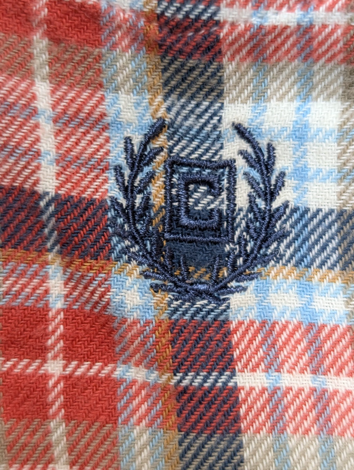 CHAPS Flanelle Rouge Bleu XL Logo Brodé VINTAGE 100% Coton | 310S