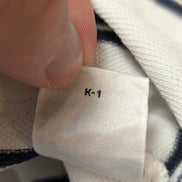 Polo manches courtes Polo Ralph Lauren blanc rayures bleu écusson golf taille L
