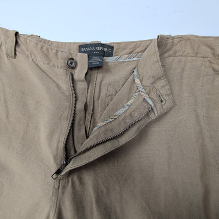 Pantalon Banana Republic Lin Coton Beige Chino Taille W34 L32