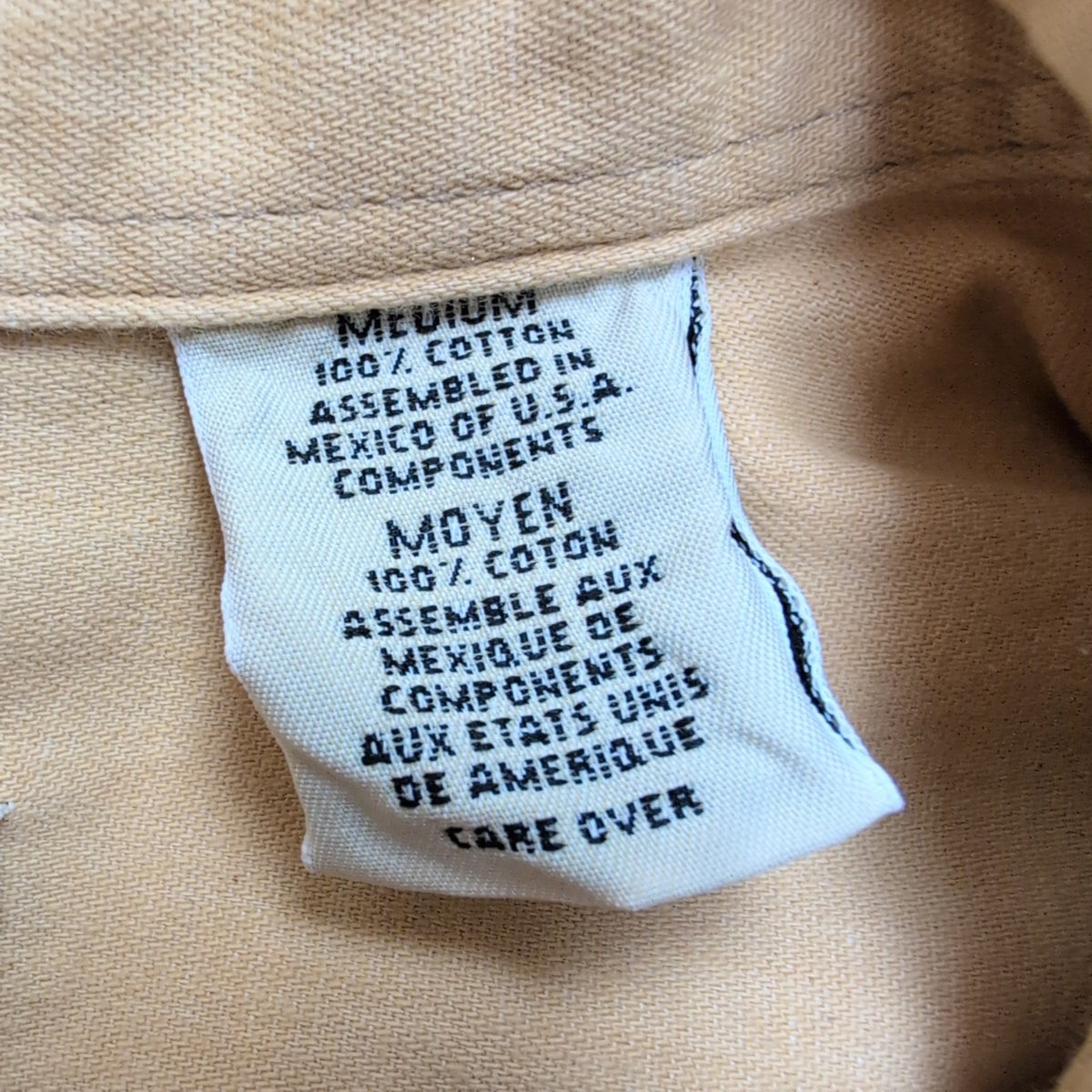 Chemise Eddie Bauer Jaune Vintage Manches Longues 100% Coton Taille M Large