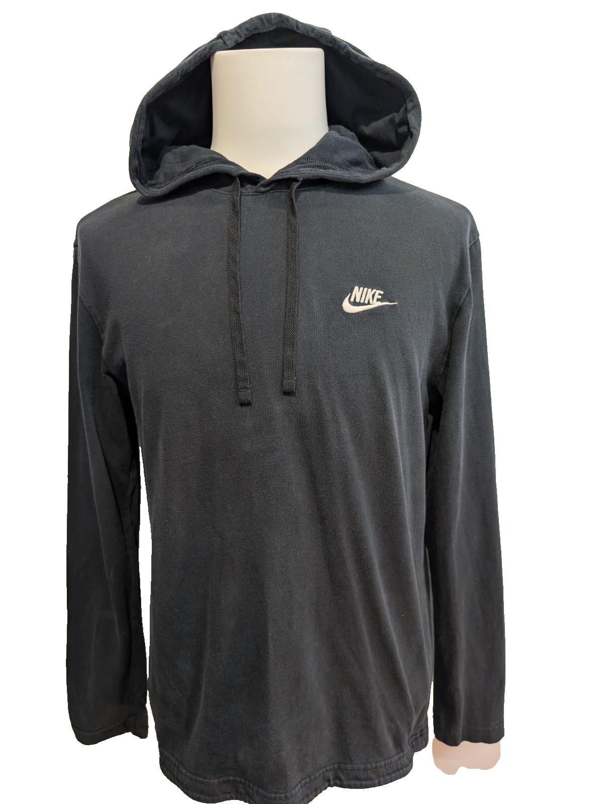 Sweat Fin à Capuche Nike Noir - Logo Brodé Blanc - Taille M Homme