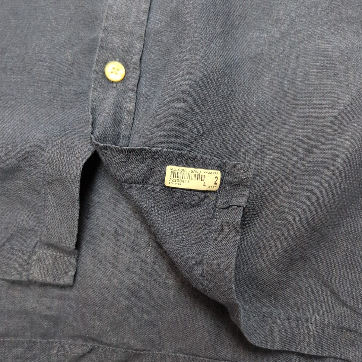 Chemise Lacoste 44 XL 100% Lin Bleu Marine Regular Fit Made in Romania