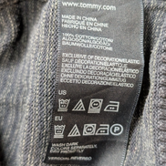 Pull Tommy Hilfiger Homme Col V Marine & Gris - 100% Coton - Taille M