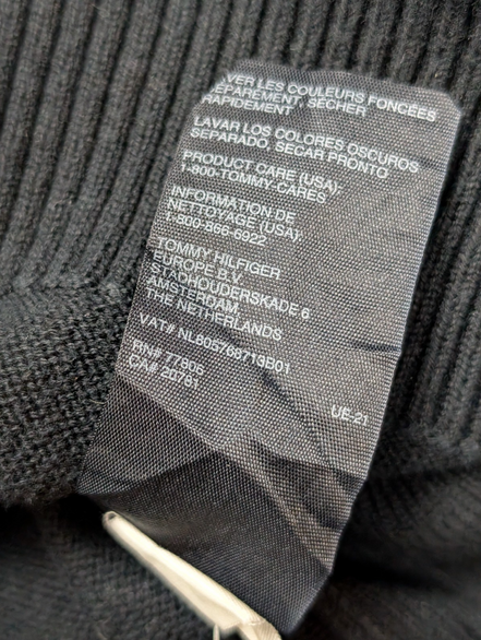 Pull col zippé Tommy Hilfiger vintage noir profond homme taille L/XL