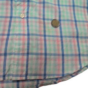 Chemise CHAPS vert bleu rose à carreaux manches courtes taille S #8e