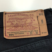 Levi’s 501 Jean Homme W33 L36 Noir Vintage Pantalon Bouton Coton