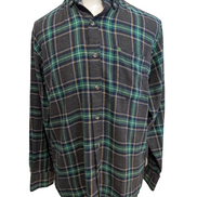 🌲 Chemise IZOD S Flanelle Poly-Coton Carreaux Vert |305S