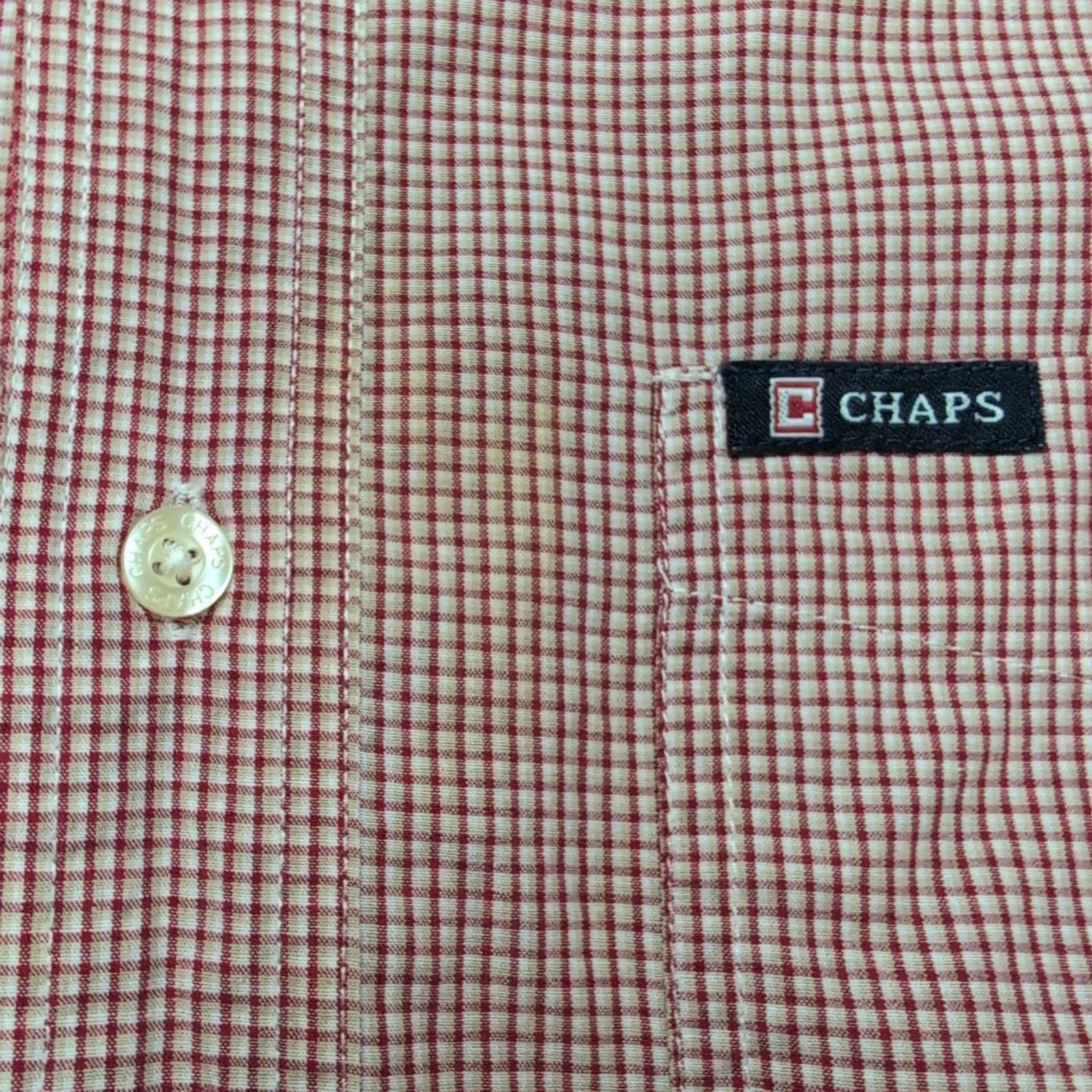 Chemise CHAPS rouge à carreaux manches courtes taille M #5e