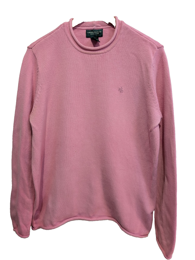 Pull femme LAUREN Ralph Lauren Jeans Co rose col roulotté coton taille M