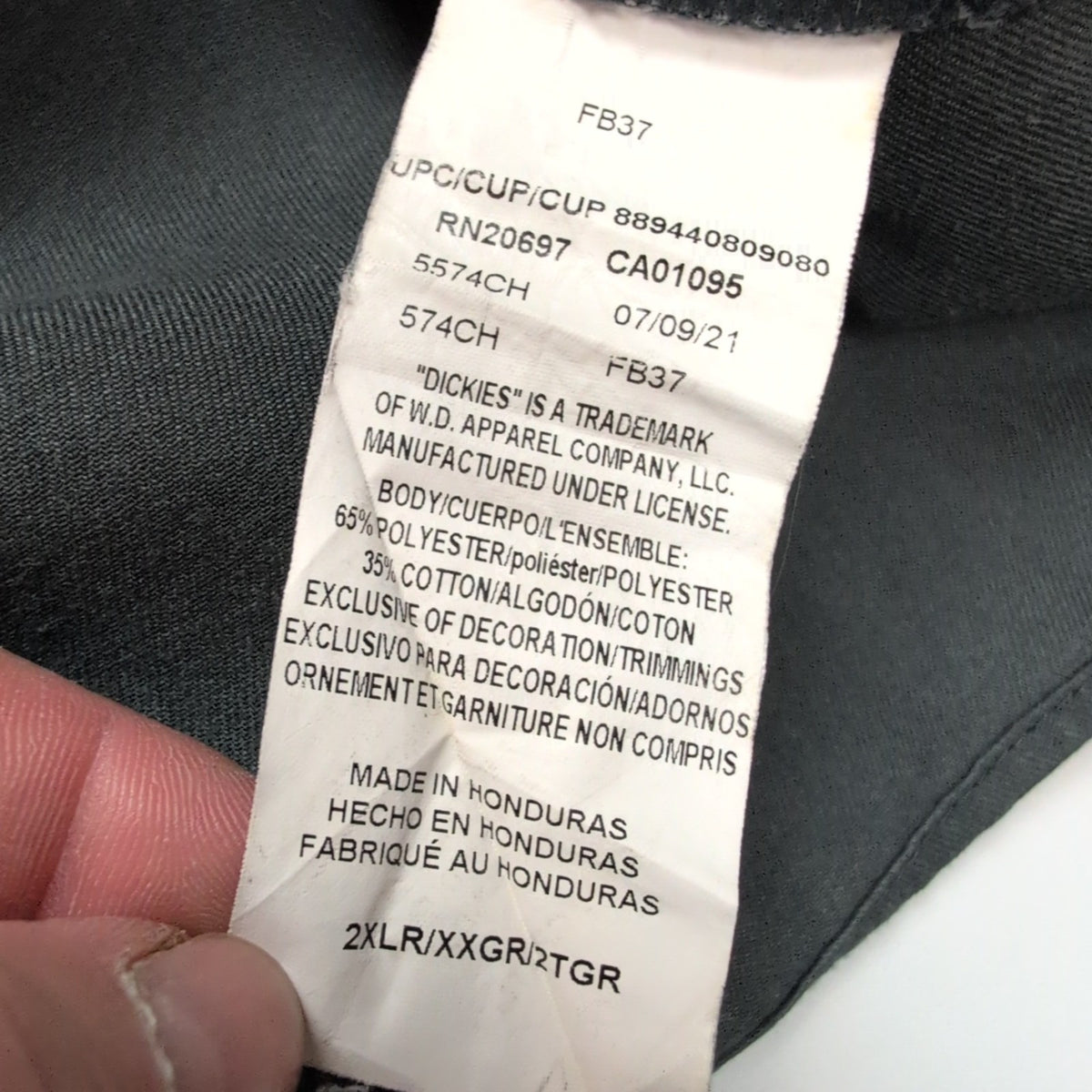 Chemise Dickies 2XL Anthracite Flocage Small's Minimart USA Workwear