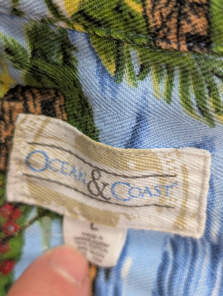 Chemise hawaïenne viscose et coton Ocean & Coast manches courtes taille L