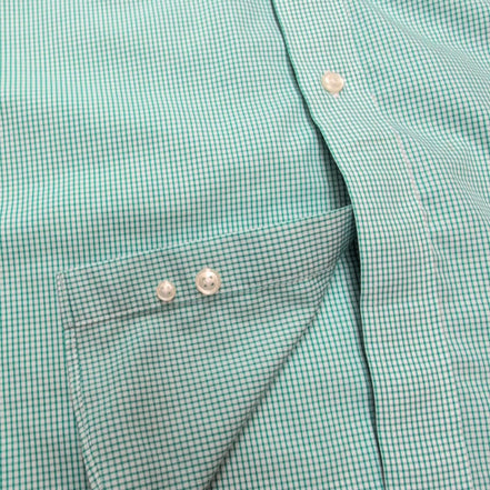 Chemise L.L. Bean verte à carreaux manches courtes taille XL/XXL #28e