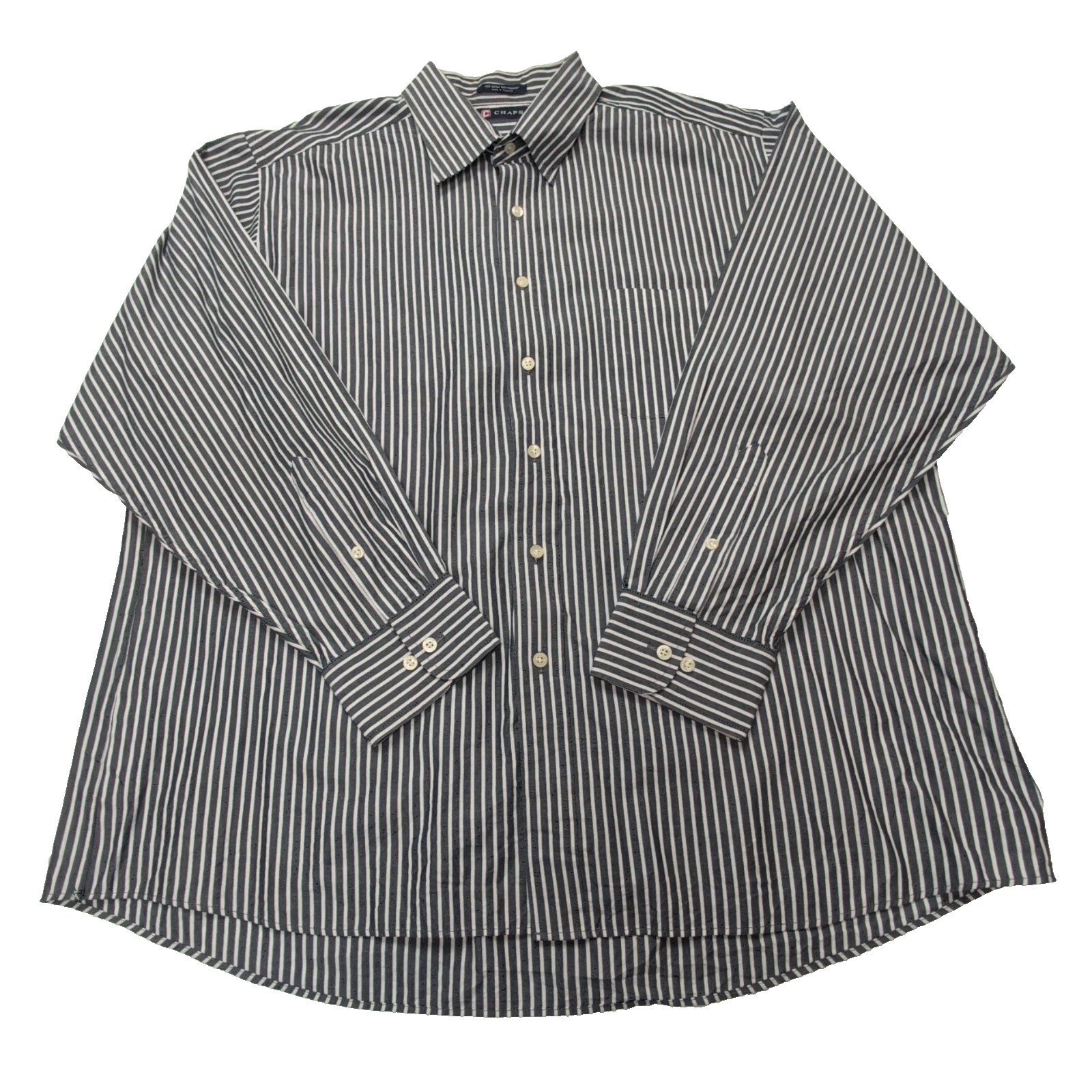 Chemise CHAPS grise à rayures blanches taille XL/XXL #68e