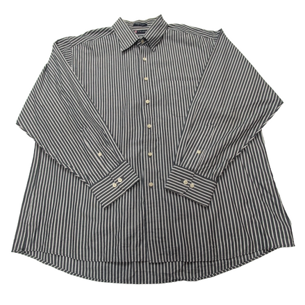 Chemise CHAPS grise à rayures blanches taille XL/XXL #68e