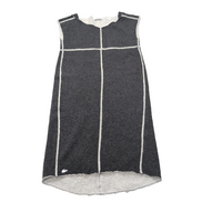 Robe Lacoste Femme Taille 36 Gris Foncé Sans Manches Paillettes Logo Métal