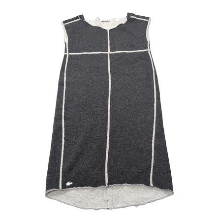 Robe Lacoste Femme Taille 36 Gris Foncé Sans Manches Paillettes Logo Métal