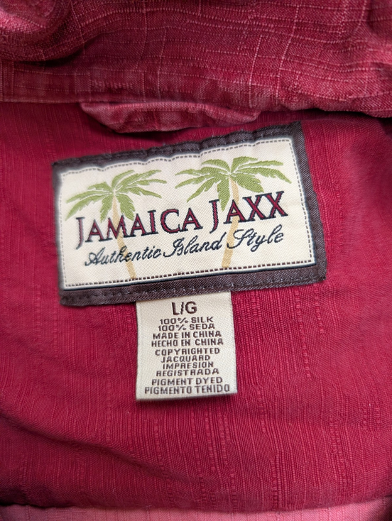 Chemise Hawaïenne Jamaica Jaxx Rouge Foncé 100% Soie - Taille L/XL