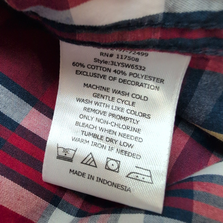 Chemise LEVI'S Homme L Rouge et Bleue à Carreaux Jaunes Manches Courtes