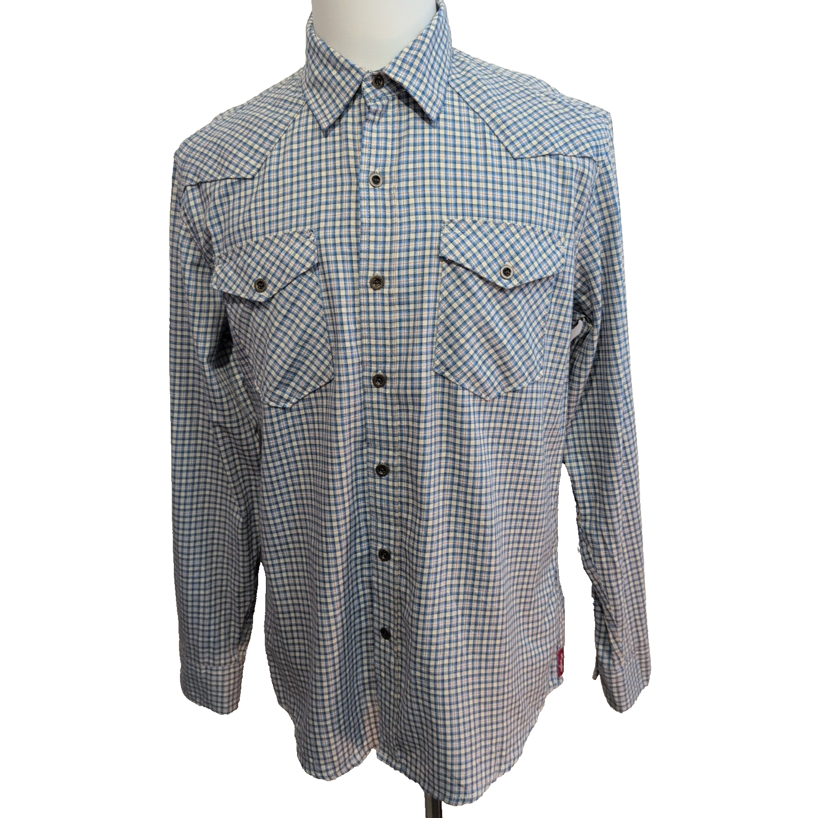 Chemise WRANGLER Western Bleue avec Poches Manches Longues - Taille M