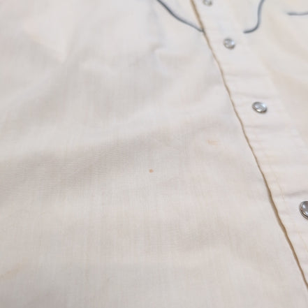Chemise western Rocking K Ranchwear Kennington brodée crème S vintage