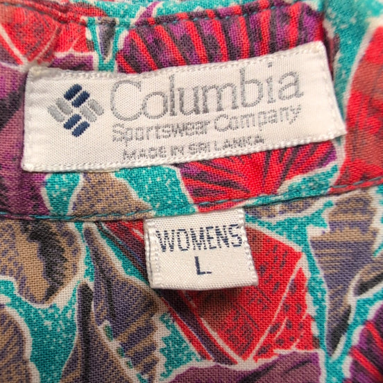 Chemise Columbia modèle hawaïen coquillages multicolore poche femme L