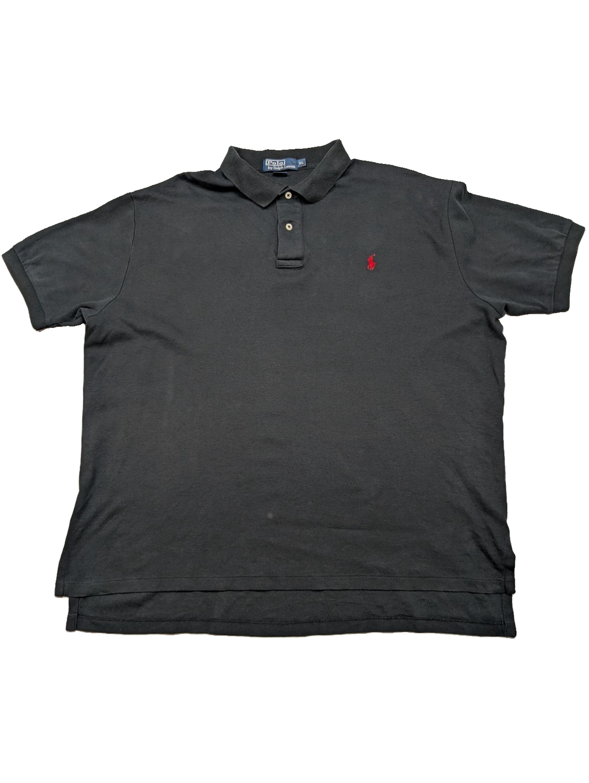 Polo manches courtes Polo Ralph Lauren XL noir uni logo rouge coton
