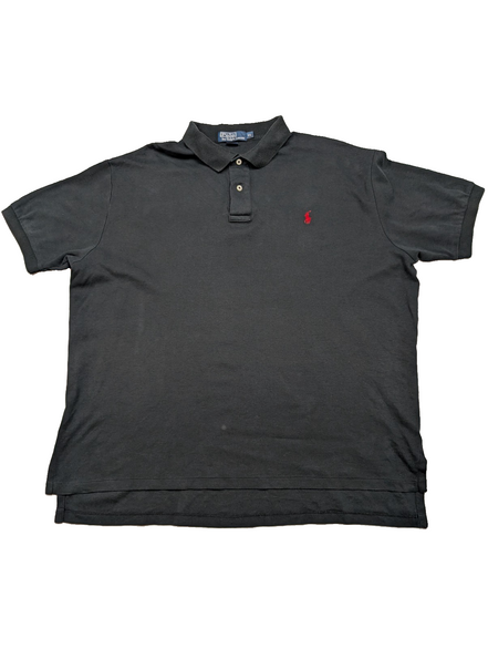 Polo manches courtes Polo Ralph Lauren XL noir uni logo rouge coton