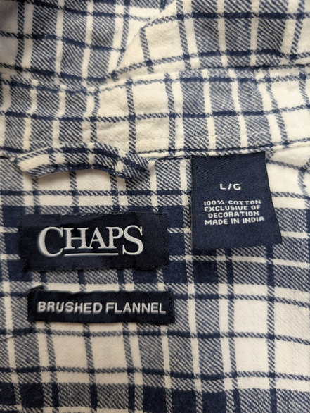 Chemise Flanelle CHAPS L Bûcheron Bleu Blanc 100% Coton |283S