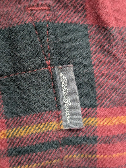 EDDIE BAUER Flanelle Rouge Noir M TBE Classique 100% Coton | 326S