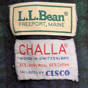 Chemise L.L.Bean T.L Vtg Laine/Coton Flanelle Épaisse Carreaux Bleu Vert