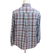 Chemise John Bartlett L Carreaux Rouge Bleu 100% Coton Manches Longues