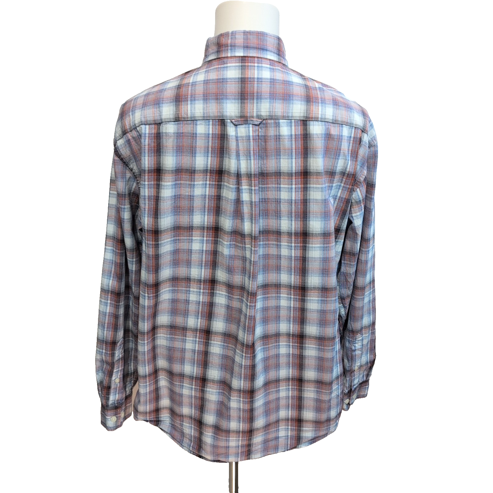 Chemise John Bartlett L Carreaux Rouge Bleu 100% Coton Manches Longues