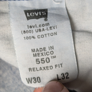 Jean Levi's 550 Relaxed Fit Homme W30 L32 Bleu Clair Vintage Original Denim