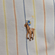 Chemise Polo Ralph Lauren Yarmouth ML Gris Rayures Oxford Shirt Button Down