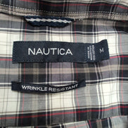 Chemise Nautica M Noir Blanc Carreaux Coton Logo Brodé Poche manches longues
