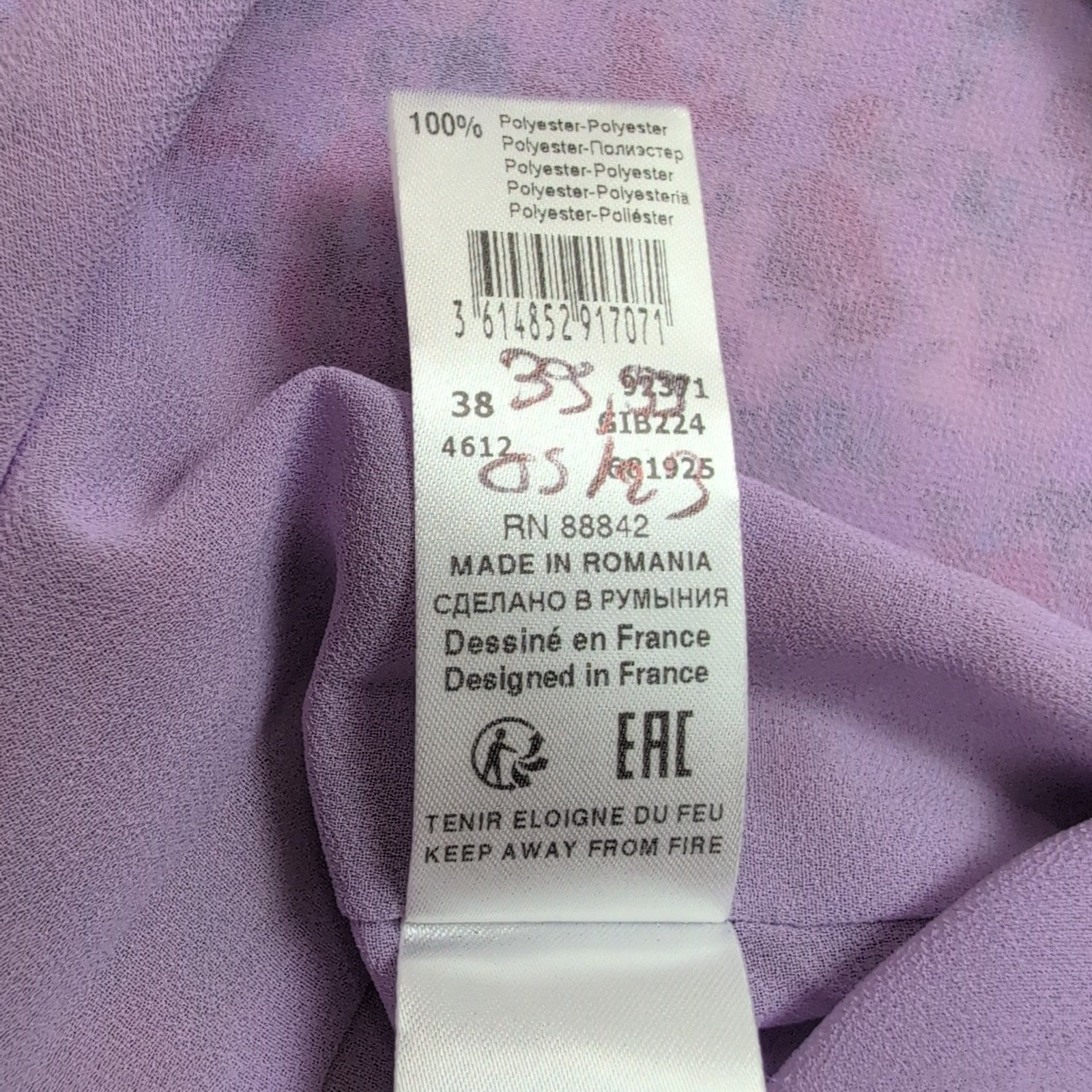 Haut Femme La Redoute Taille 38 Violet Rouge Fleuri Épaule Dénudées Neuf