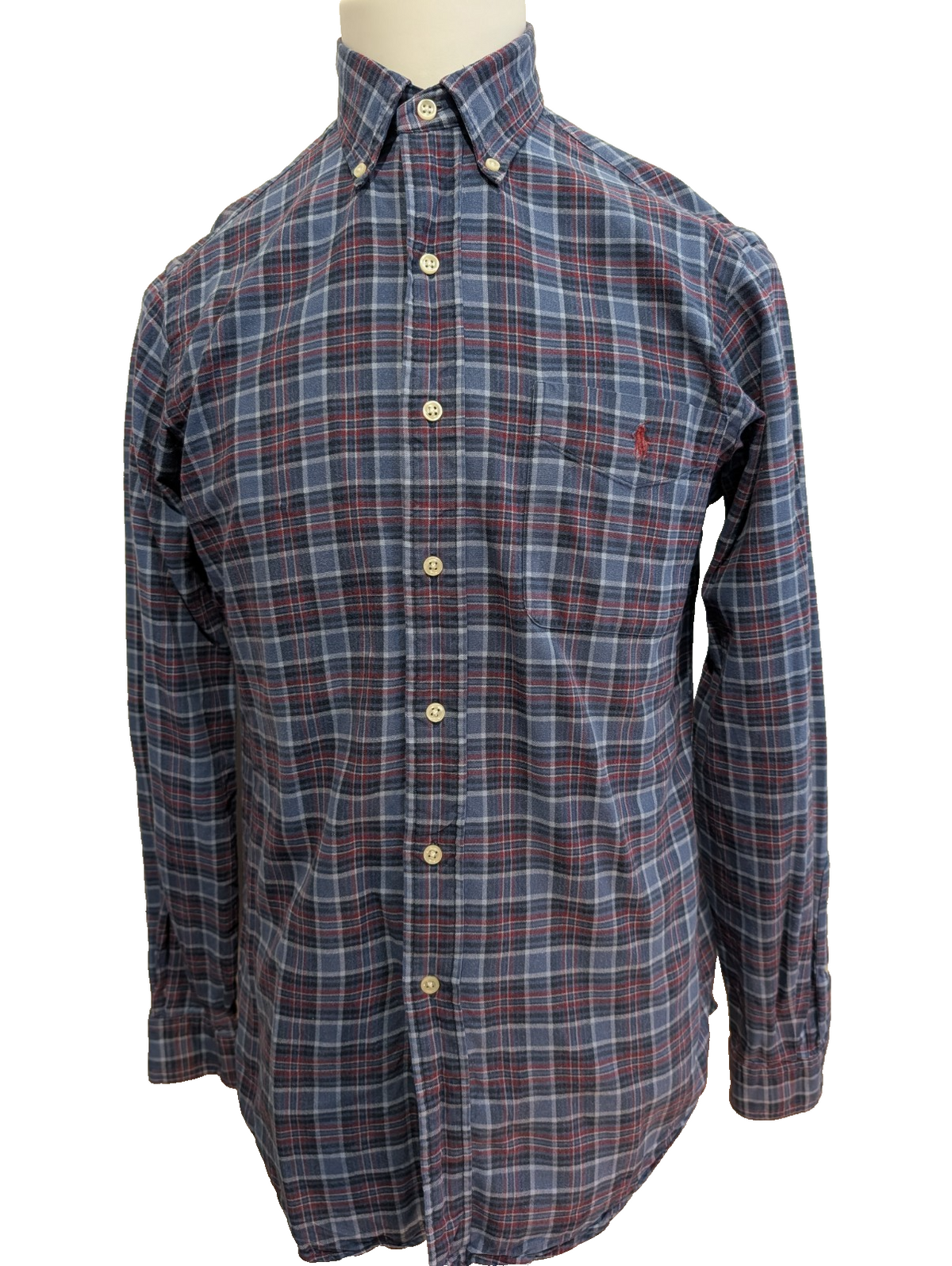 CHEMISE Ralph Lauren homme S Classic Flannel BLEU ROUGE hiver ❄️