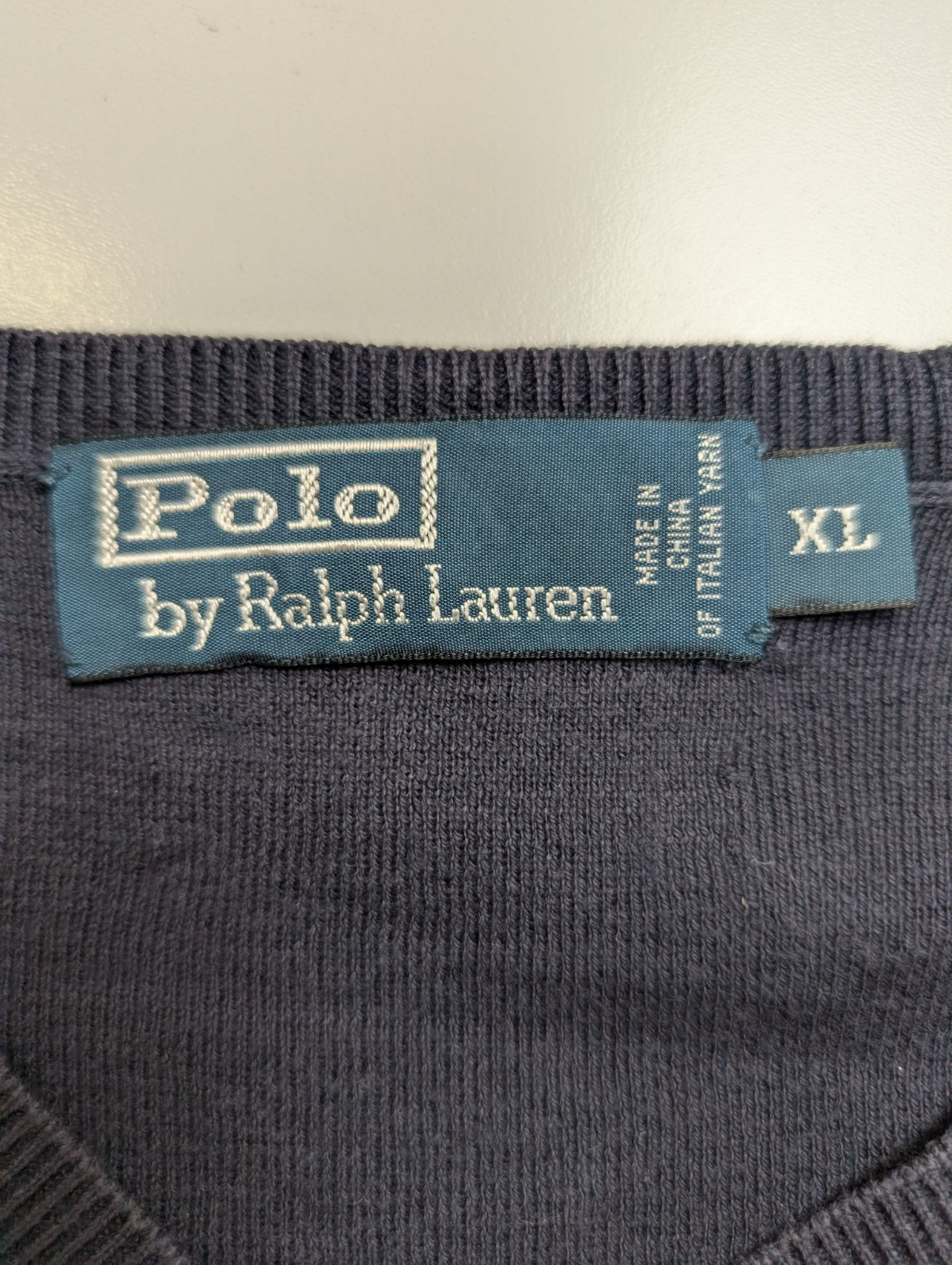 Pull Polo Ralph Lauren Bleu Marine Logo Rouge - 100% Coton - Taille XL
