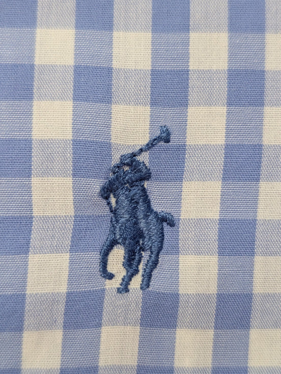 Chemise Ralph Lauren bleu ciel petits carreaux taille XL #2511
