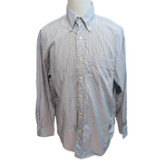 Chemise Nautica L  Rayures Bleu Coton Mercerisé Logo bleu ciel Manches longues